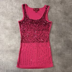 Y2k Hot Pink Sequin Sugar & Spice Tank Top